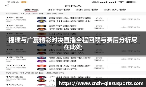 福建与广夏精彩对决直播全程回顾与赛后分析尽在此处